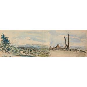 Johan Barthold Jongkind (1819-1891). Double-sided Watercolor: Farm Near Côte-saint-andré