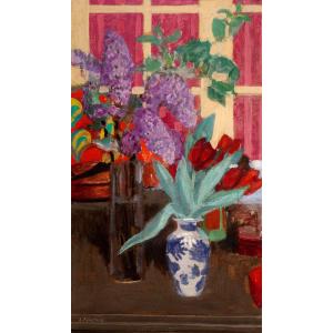 Jules Flandrin (1871-1947). Tulipes et lilas, vers 1911-1912