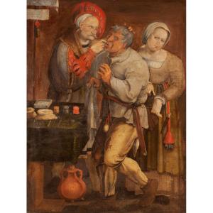 Flemish School Of The 17th Century. The Tooth Puller