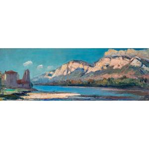 Pierre Calès (1870-1961).  L'Isère et la Chartreuse à Veurey, Isère