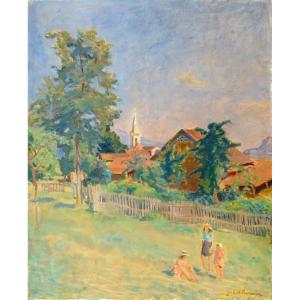 Gabriel Fournier (grenoble 1893-fontainebleau 1963). Landscape At La Murette. Around 1937