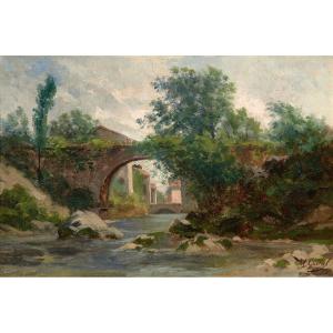 Laurent Guétal (1841-1892). L'aqueduc de Sassenage. Vers 1881