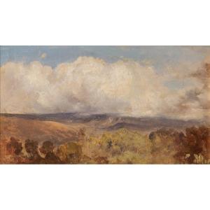 Jean-alexis Achard (1807-1884). Stormy Sky Landscape