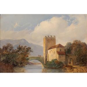 Jean-alexis Achard (1807-1884). Pont sur le Rhône à Sault