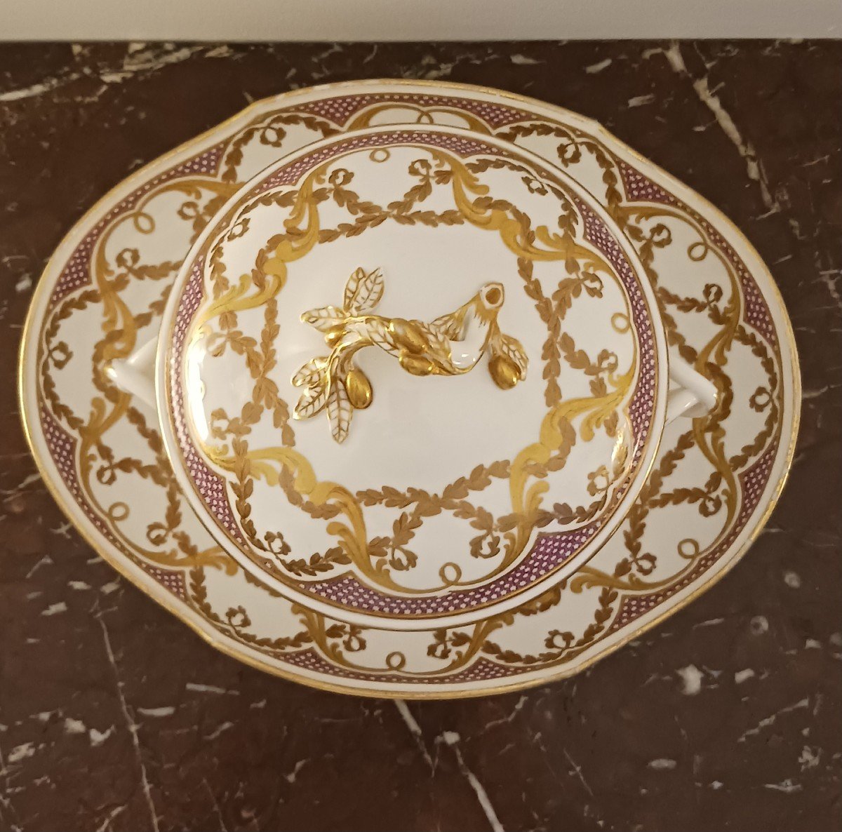 Manufacture Royale De Sèvres - Covered Bowl And Its Tray In Hard Porcelain - Taillandier Base - 2nd Size -photo-8