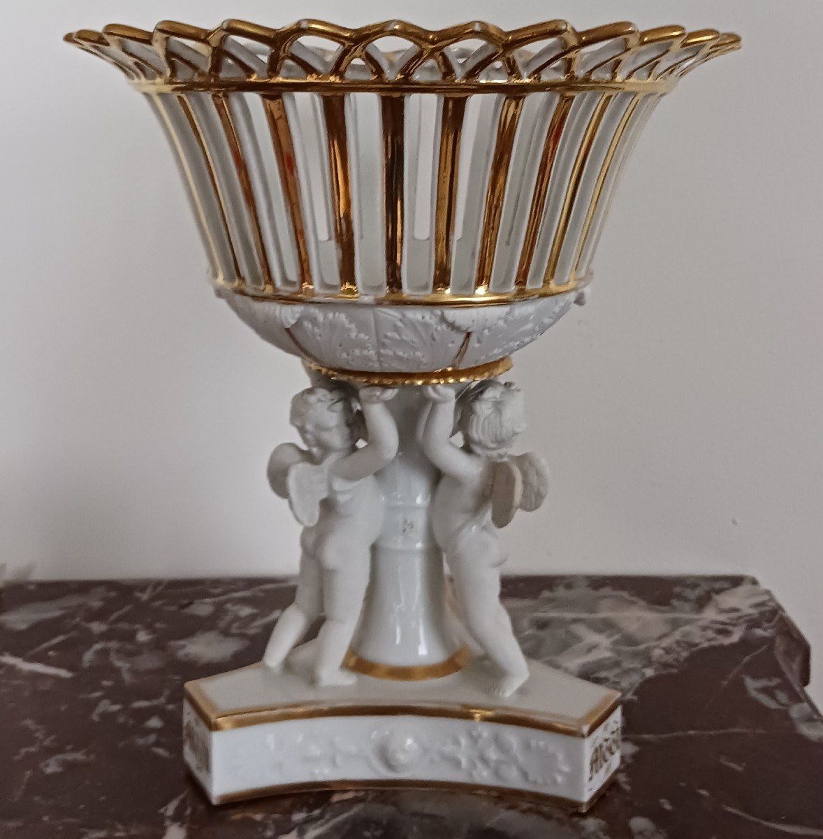 Charles Christophe Windisch, Paris Or Brussels - Large Hard Porcelain Openwork Bowl - Empire, Restoration Period-photo-2