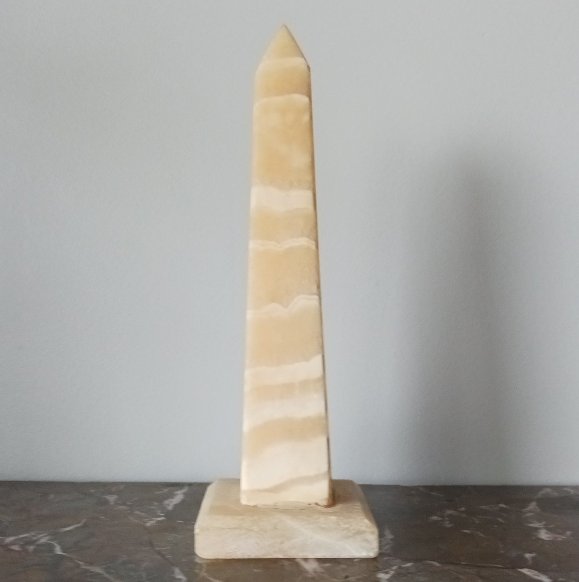Italian Work - Neoclassical Obelisk - Banded Alabaster - Grand Tour Style-photo-2