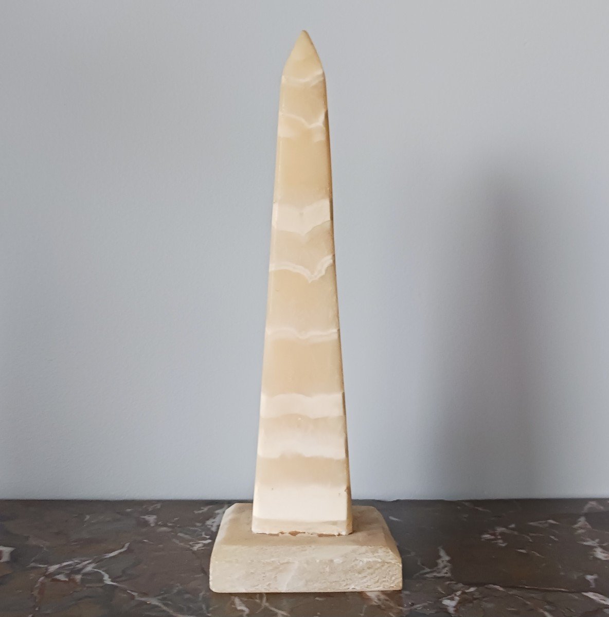 Italian Work - Neoclassical Obelisk - Banded Alabaster - Grand Tour Style-photo-4