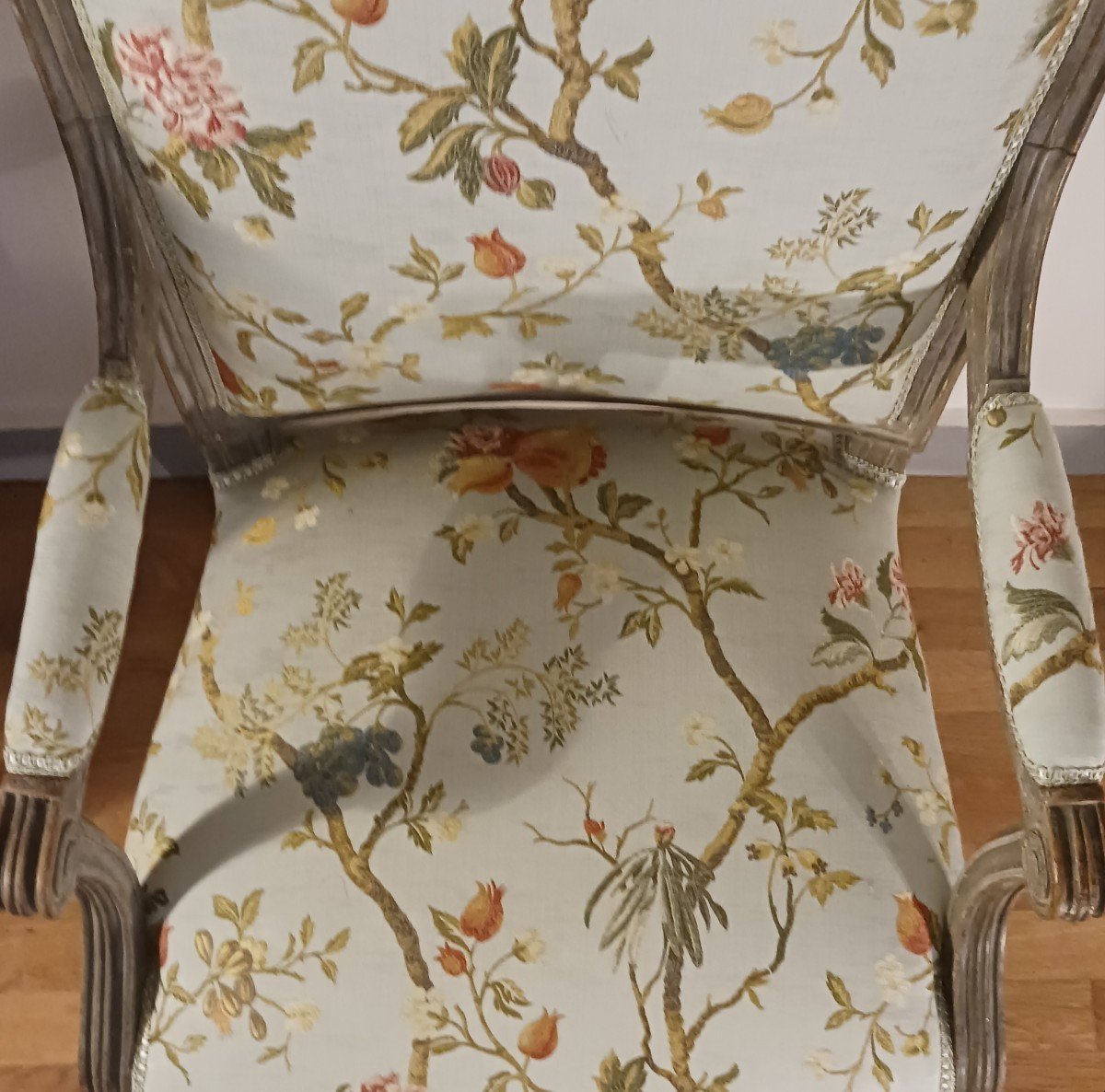 Jean Baptiste Lelarge III - rare fauteuil bas en demi-cabriolet - hêtre laqué-photo-1