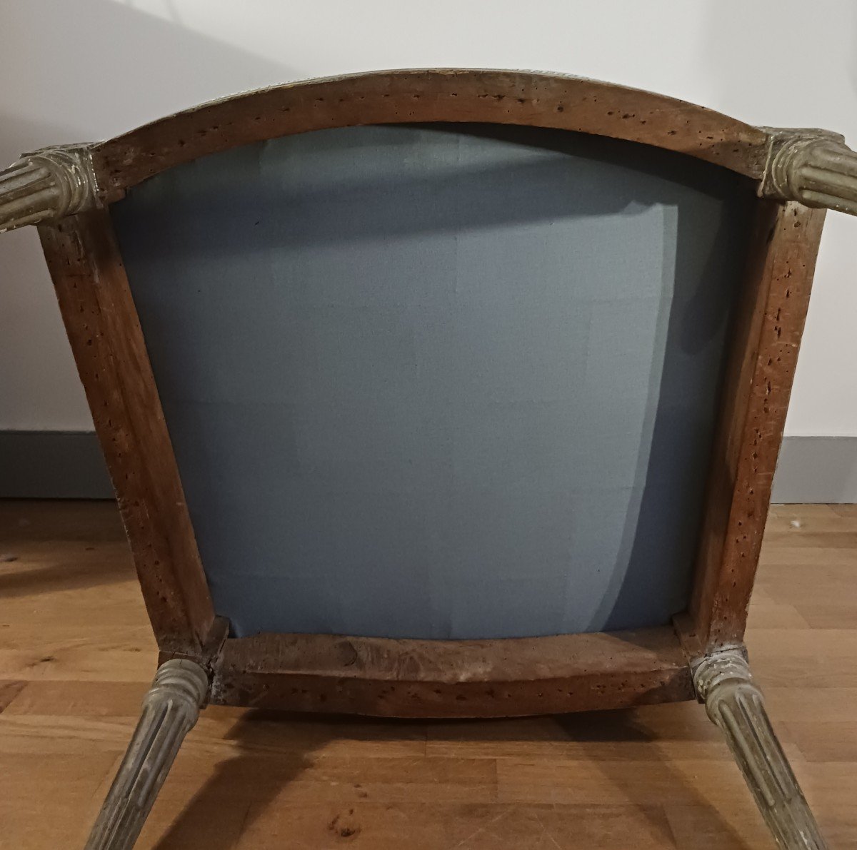 Jean Baptiste Lelarge III - rare fauteuil bas en demi-cabriolet - hêtre laqué-photo-4
