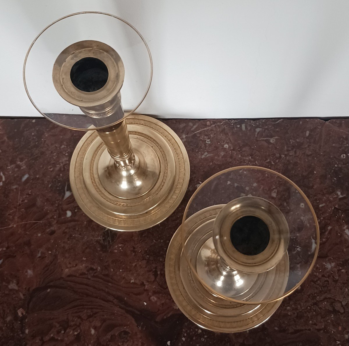 Paris, Consulat, Empire Period - Pair Of Bronze Candlesticks Or Torches - Imperial Model-photo-2