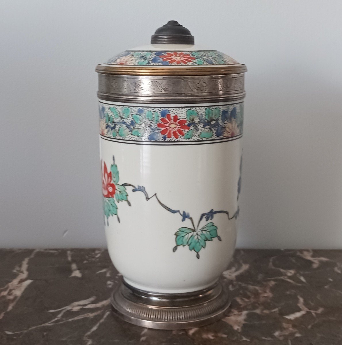 Manufacture Samson - Pot à Tabac En Porcelaine - Décor Des Kakiemon De Chantilly-photo-4