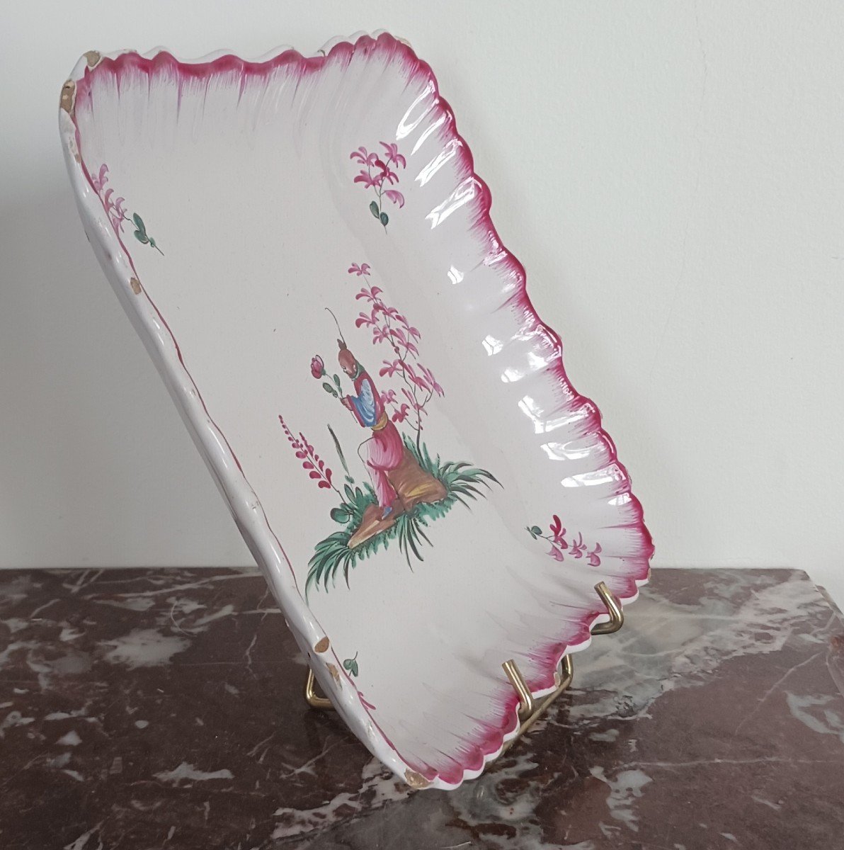 Les Islettes, XVIIIe siècle - compotier ou ravier en faïence - décor au chinois-photo-2