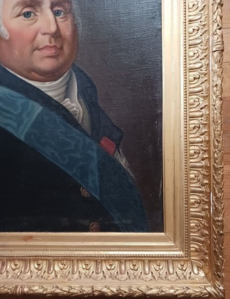François Gérard, d'après - grand portrait en buste de Louis XVIII- Hst-photo-3