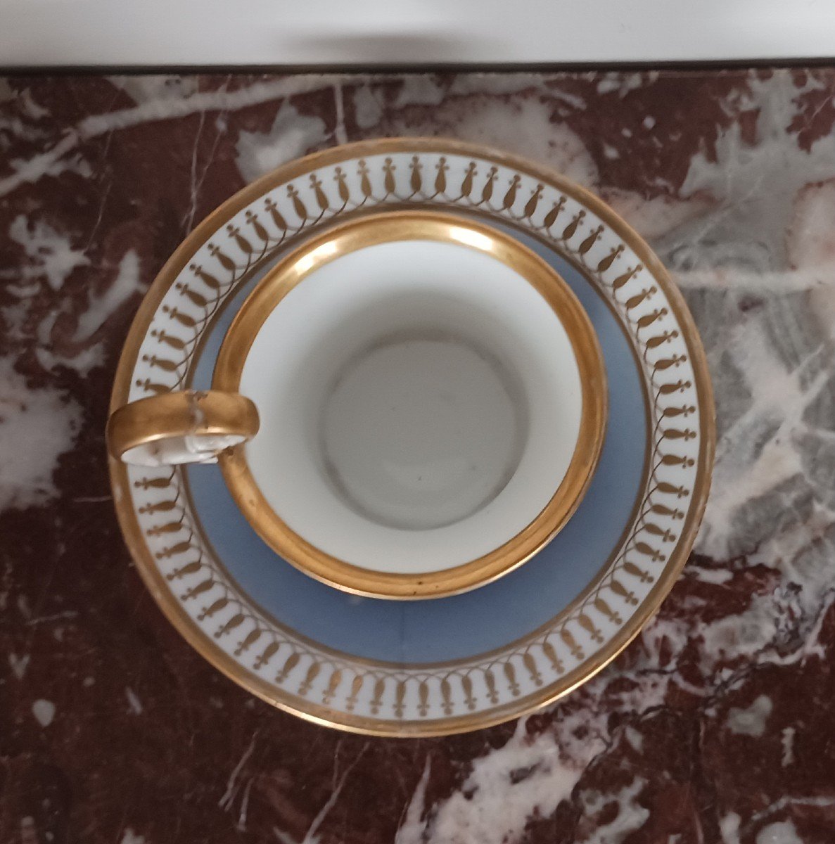Dagoty Et Honoré - Small Porcelain Bowl Or Saucer - Empire, Restoration Period-photo-3
