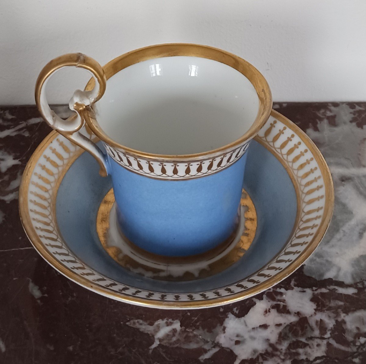 Dagoty Et Honoré - Small Porcelain Bowl Or Saucer - Empire, Restoration Period-photo-4