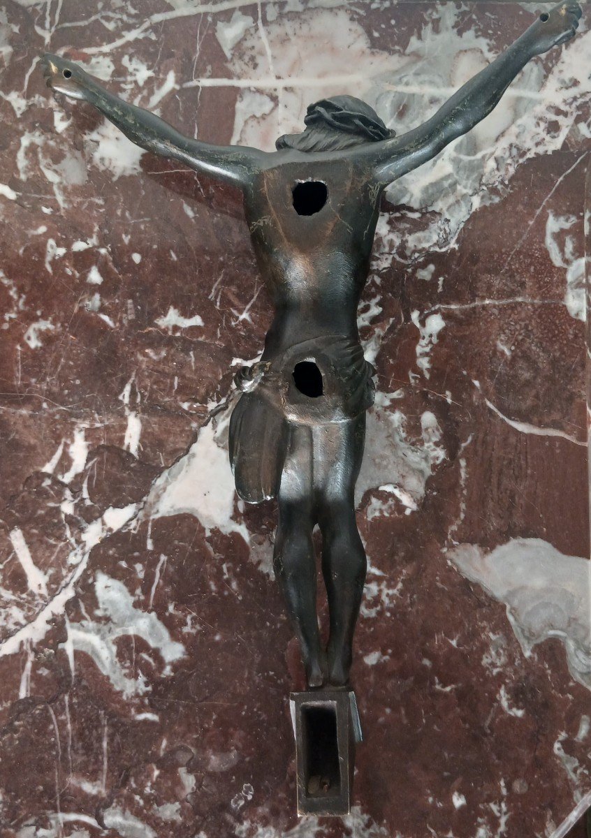 Travail du XIXe siècle - grand Christ en croix - bronze patiné - Religiosa-photo-2