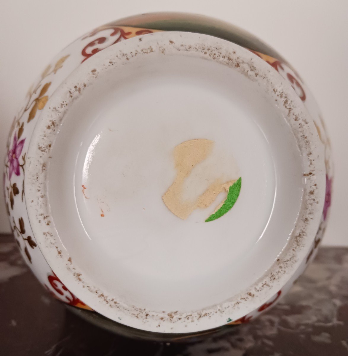 Denuelle à Paris - Very Rare Tulipwood Vase Or Flower Spike - Eclectic Porcelain - Circa 1830-photo-1
