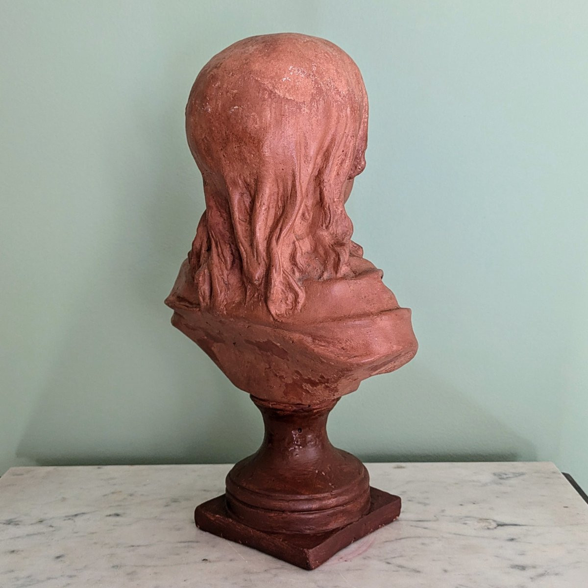 Houdon, d'après - buste de Louis XVII en terre cuite-photo-4