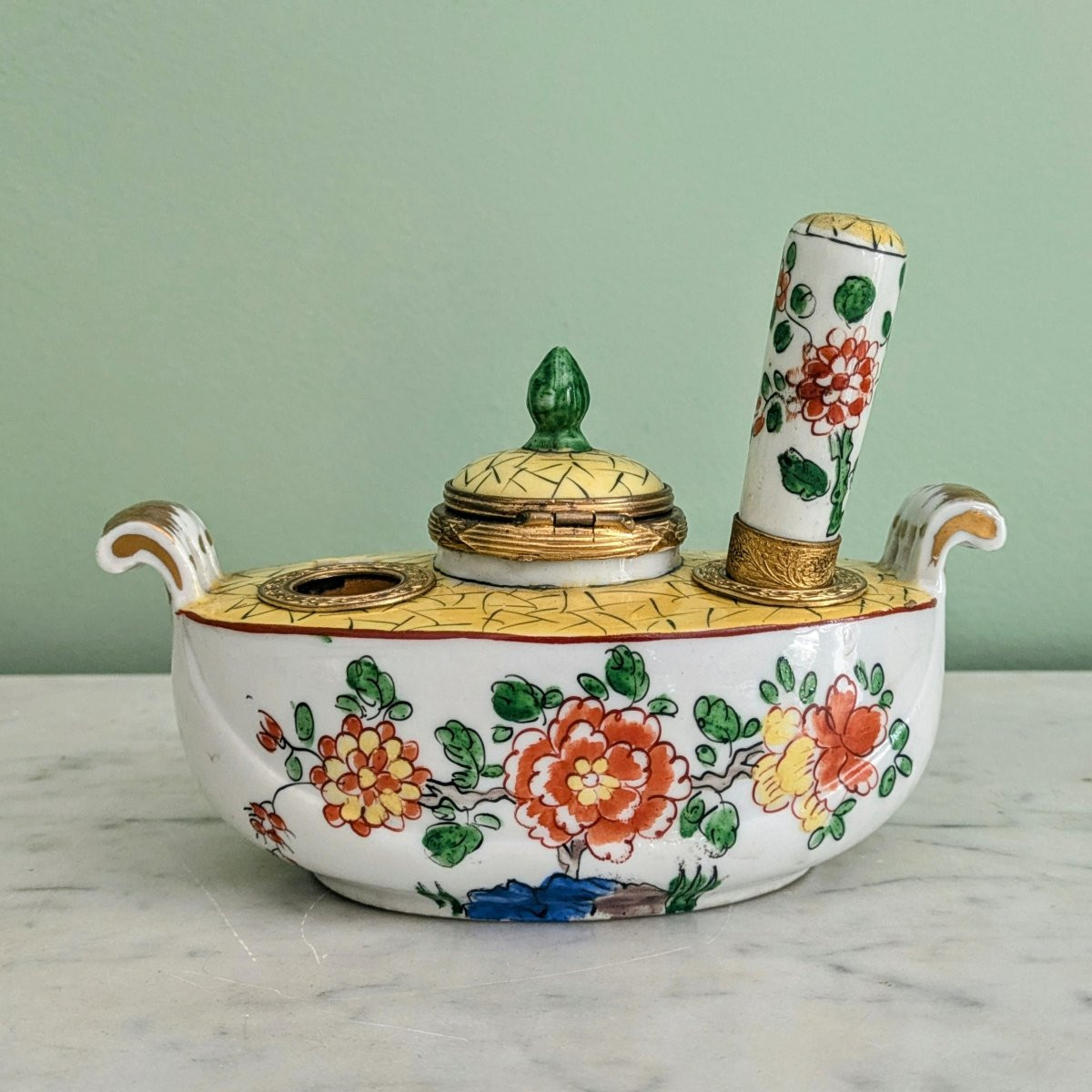Samson, Late 19th Century - Porcelain Inkwell And Seal In The Chinese Style-photo-1