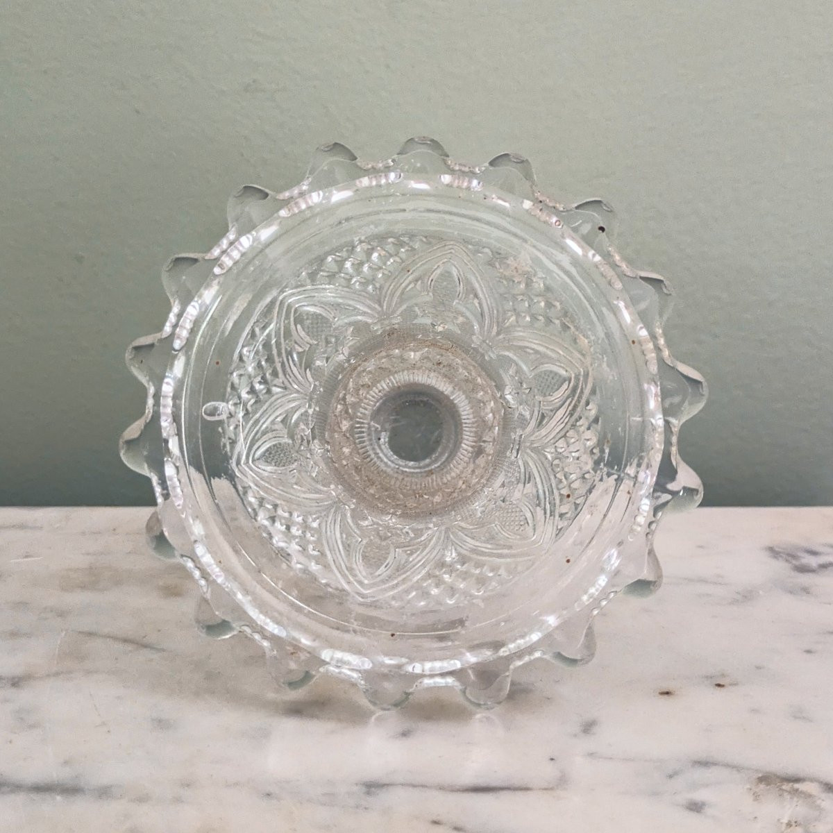 Le Creusot, Circa 1830 - Small Crystal Vase With Violets - Troubadour, Neo-gothic-photo-4