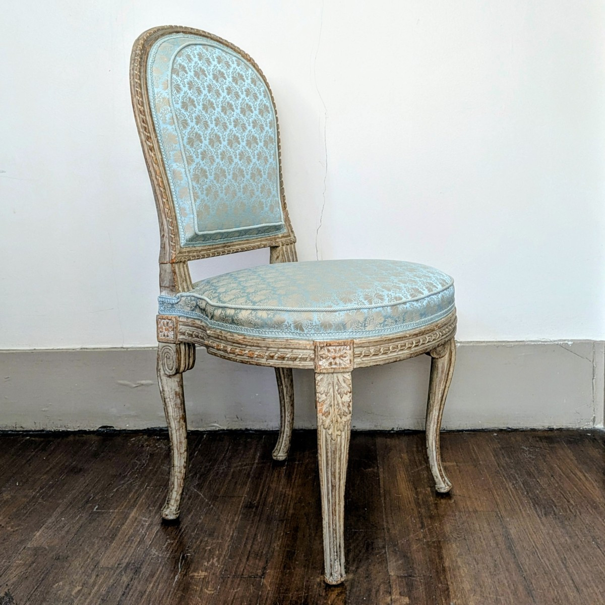 Georges Jacob - Transition Chair, Royal Model - Painted Wood And Lelièvre Silk