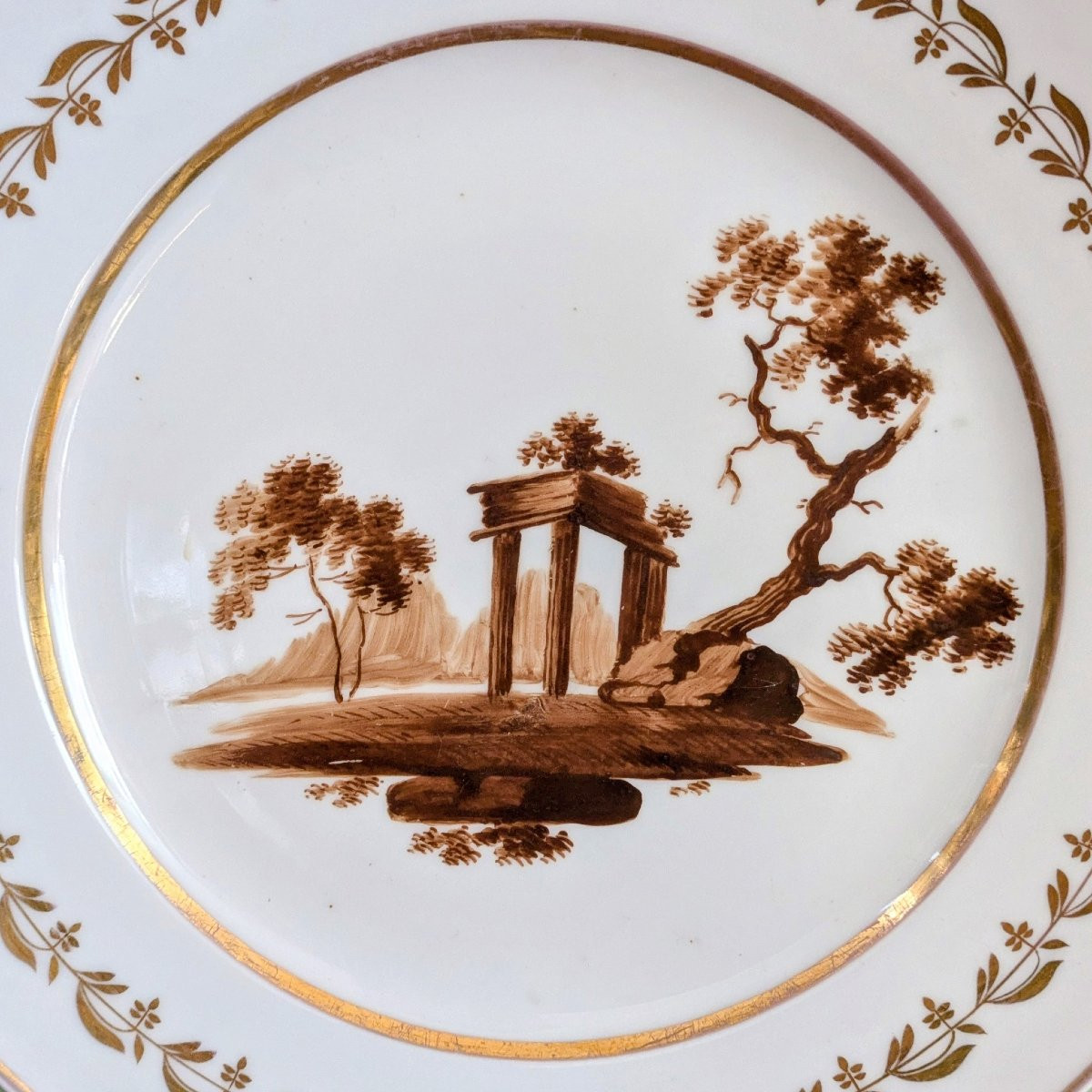 Manufacture Popov à Moscou - assiette de table en porcelaine - époque Restauration -photo-4