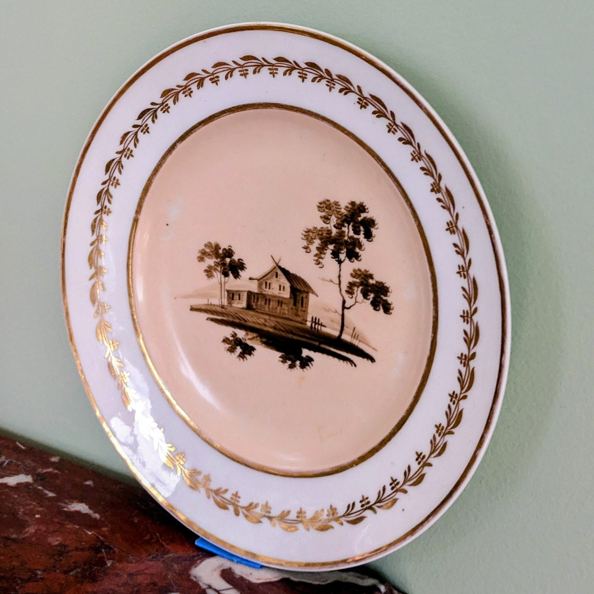 Manufacture Popov à Moscou - assiette de table en porcelaine - époque Restauration -photo-2