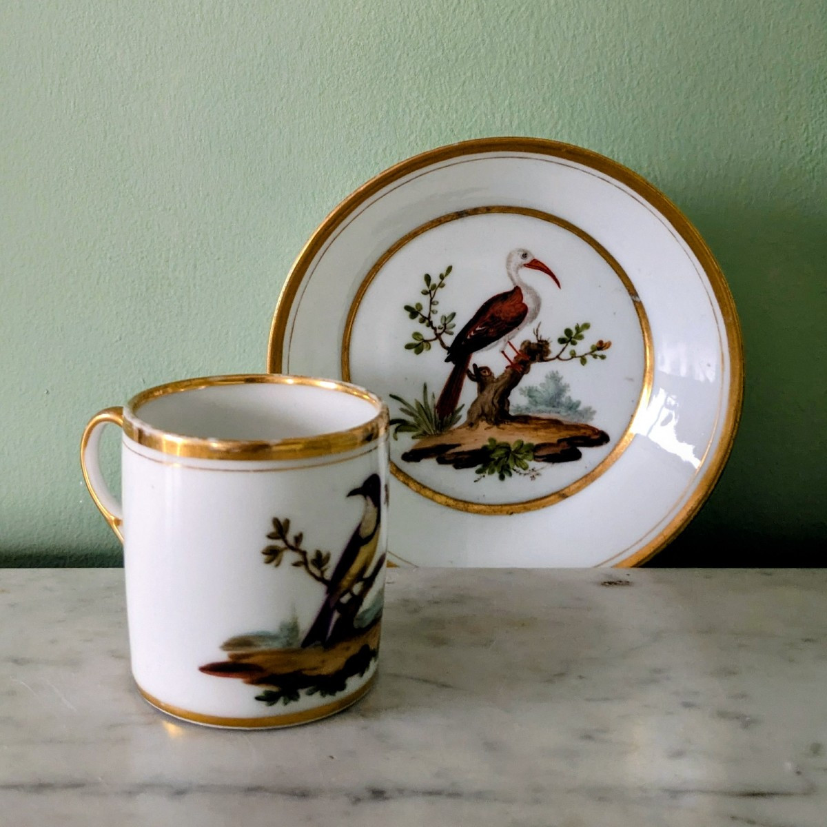 Bruxelles, vers 1800 - tasse litron en porcelaine - décor ornithologique, à la Buffon-photo-3