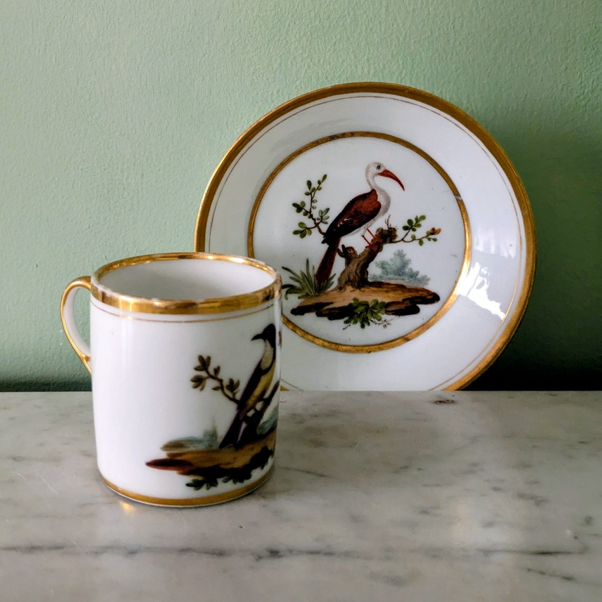 Bruxelles, vers 1800 - tasse litron en porcelaine - décor ornithologique, à la Buffon-photo-2
