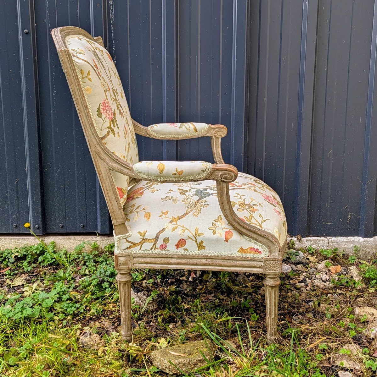 Jean Baptiste Lelarge III - Louis XVI Low Armchair  - Lacquered Beech-photo-4