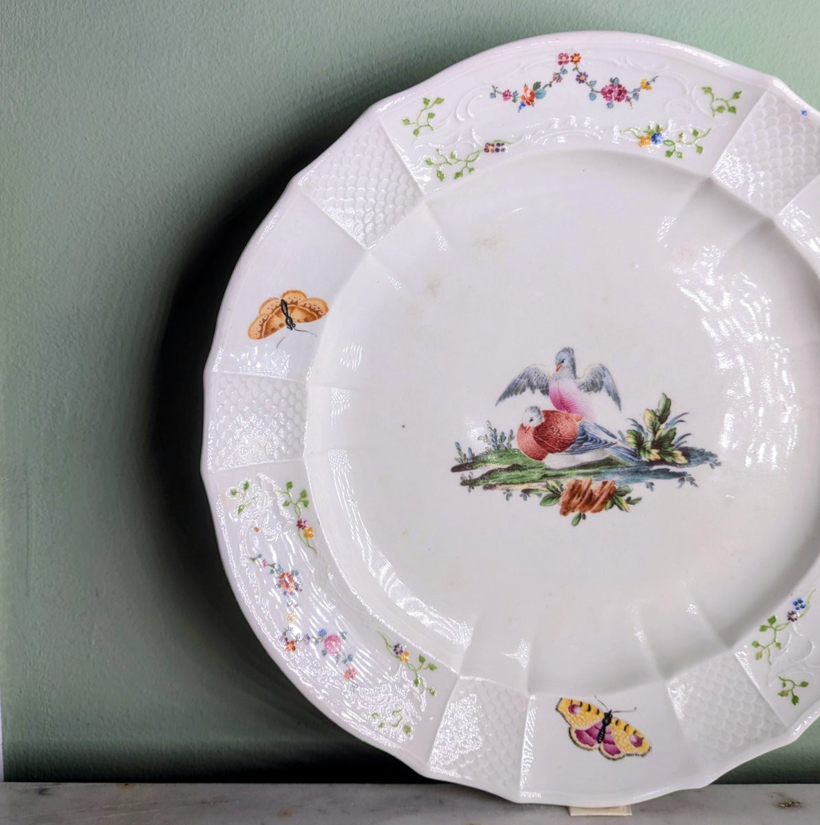 Fürstenberg Factory Circa 1760 - Table Plate - Ornithological Decoration - Porcelain-photo-2