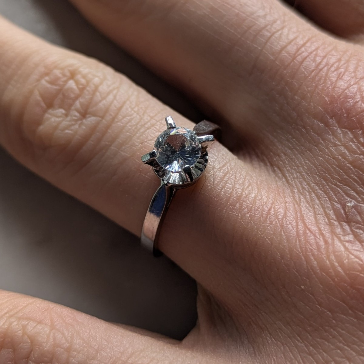 White Gold And Brilliant "solitaire" Ring