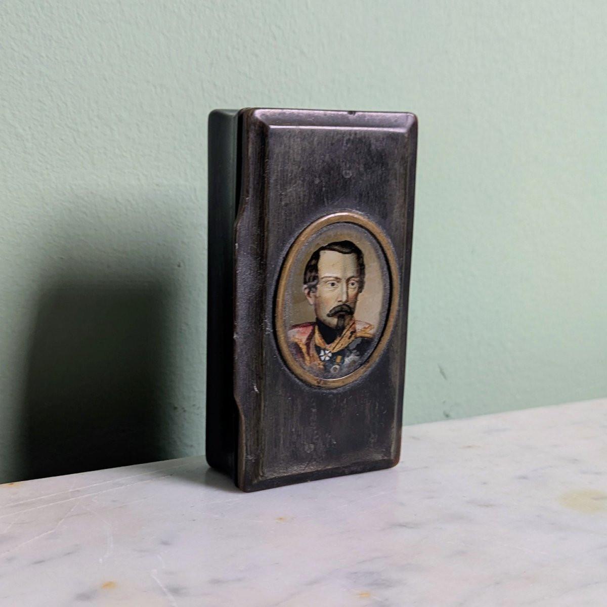 France, Second Empire - Box With Portrait Fixed Under Glass - Napoleon III-photo-4