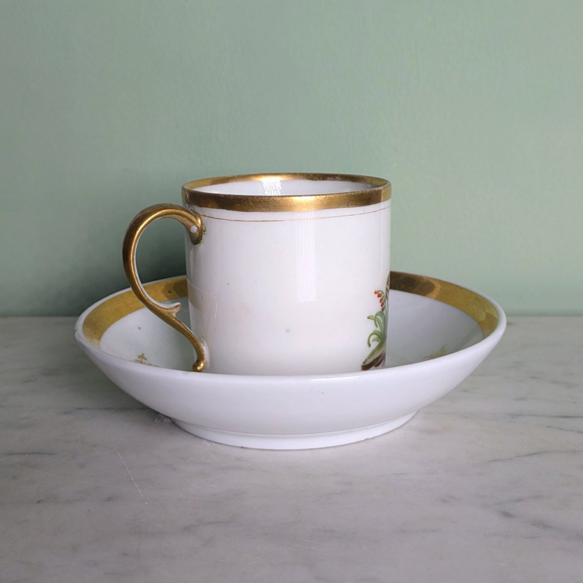 Bruxelles, vers 1800 - tasse litron en porcelaine - décor ornithologique, à la Buffon-photo-4