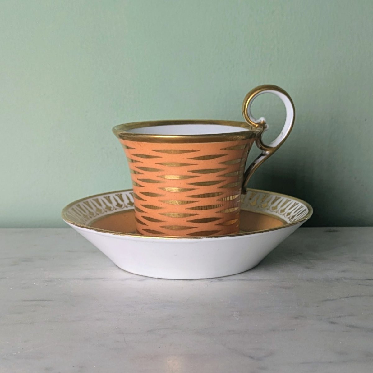 Dagoty And Honoré - Jasmine Cup And Saucer In Porcelain - Empire Period, Restoration-photo-4