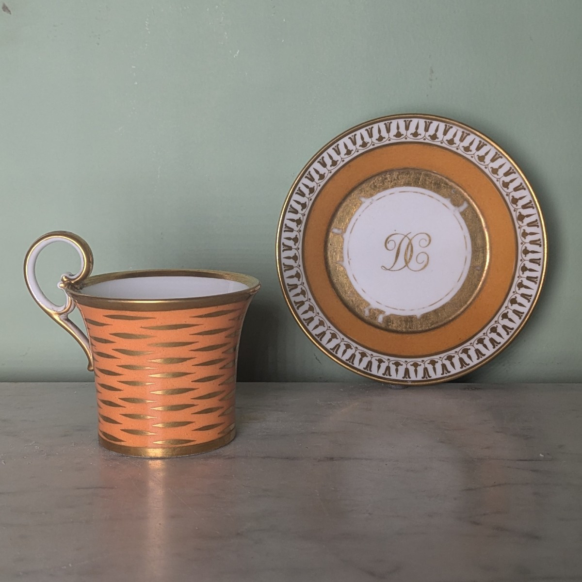 Dagoty And Honoré - Jasmine Cup And Saucer In Porcelain - Empire Period, Restoration