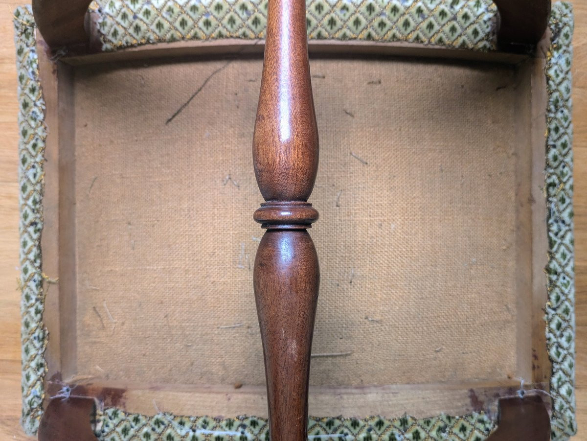 Curule Stool In Mahogany And Velvet - Empire, Restoration-photo-8