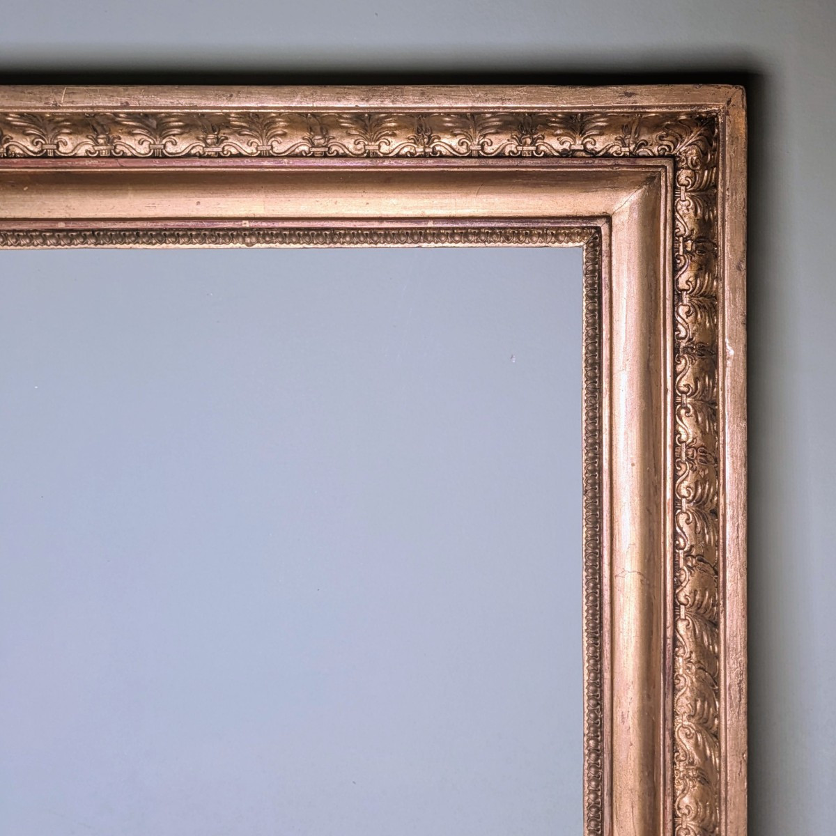 Large Frame With Palmettes In Gilded Wood - Empire Period, Restoration - Near Size P12-photo-2