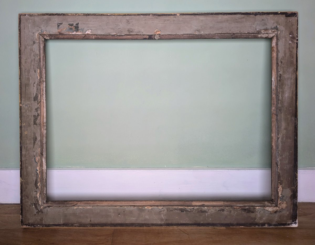 Large Frame With Palmettes In Gilded Wood - Empire Period, Restoration - Near Size P12-photo-2