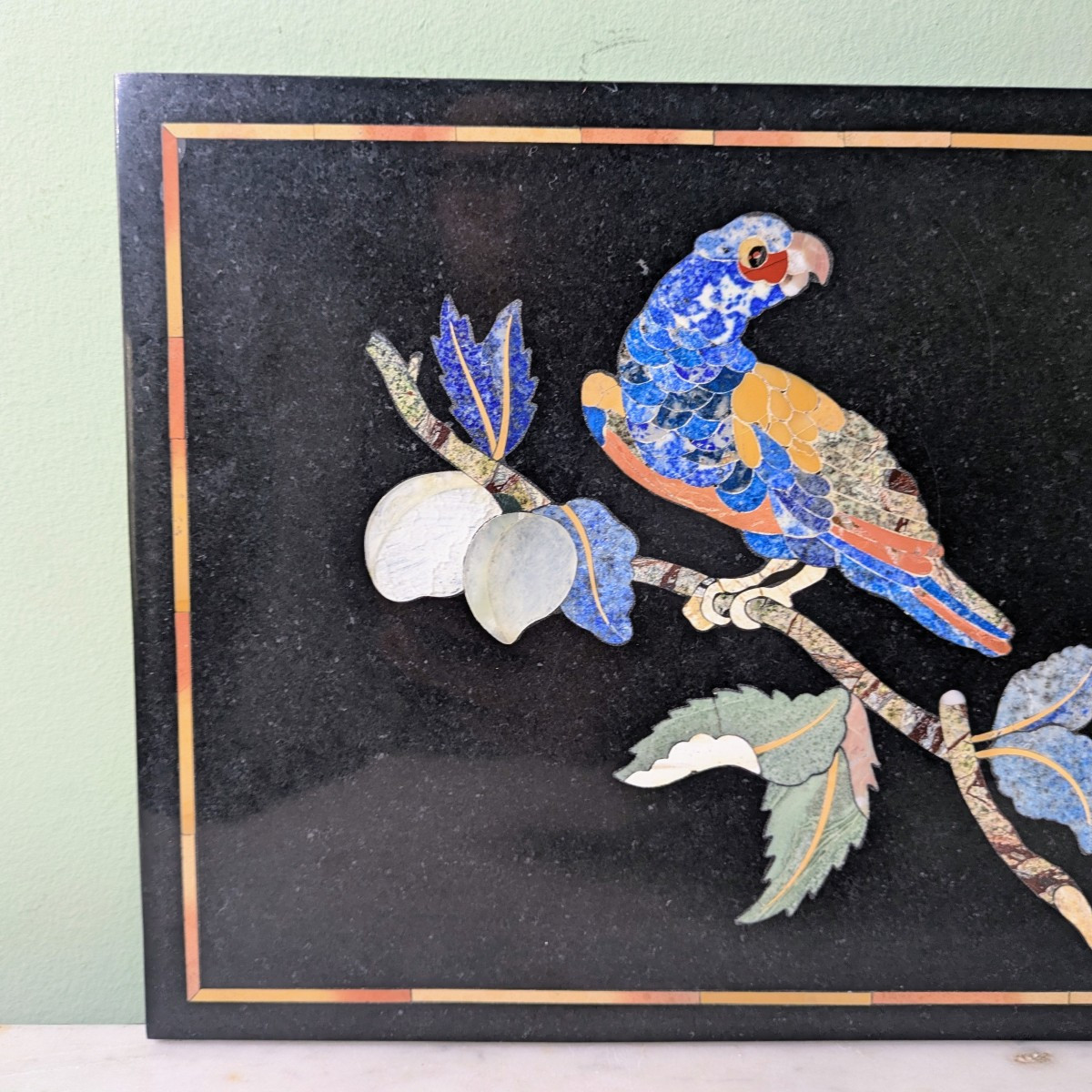 Italie, travail moderne - plaque en pietra dura dans le goût de la Renaissance -photo-4