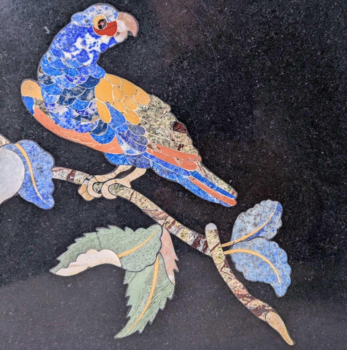 Italie, travail moderne - plaque en pietra dura dans le goût de la Renaissance -photo-1