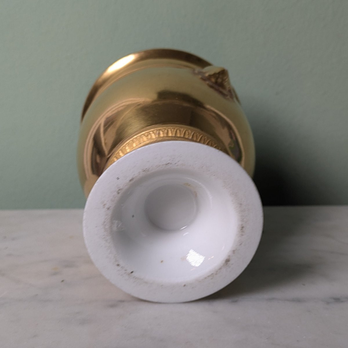 Darte Frères  vers 1820 - rare sucrier - riche dorure et frise moletée-photo-3