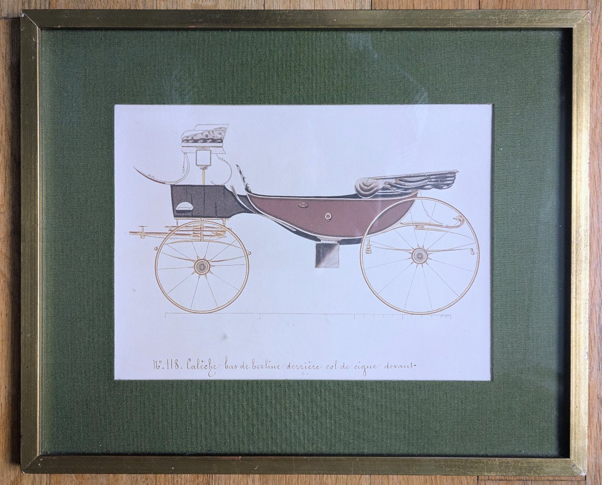 Hermès d'après Barouche, circa 1980 - suite de quatre impressions encadrées - thème Calèche-photo-2