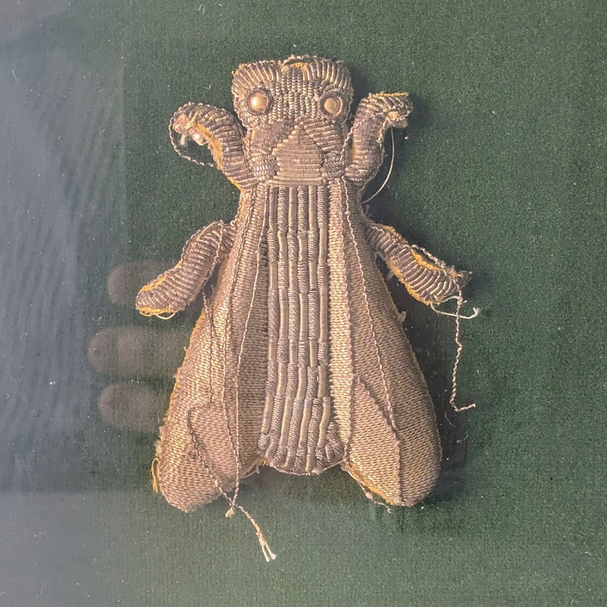 Rare abeille de parement ou de tenture  d'époque Empire - fils métalliques et canetille-photo-2