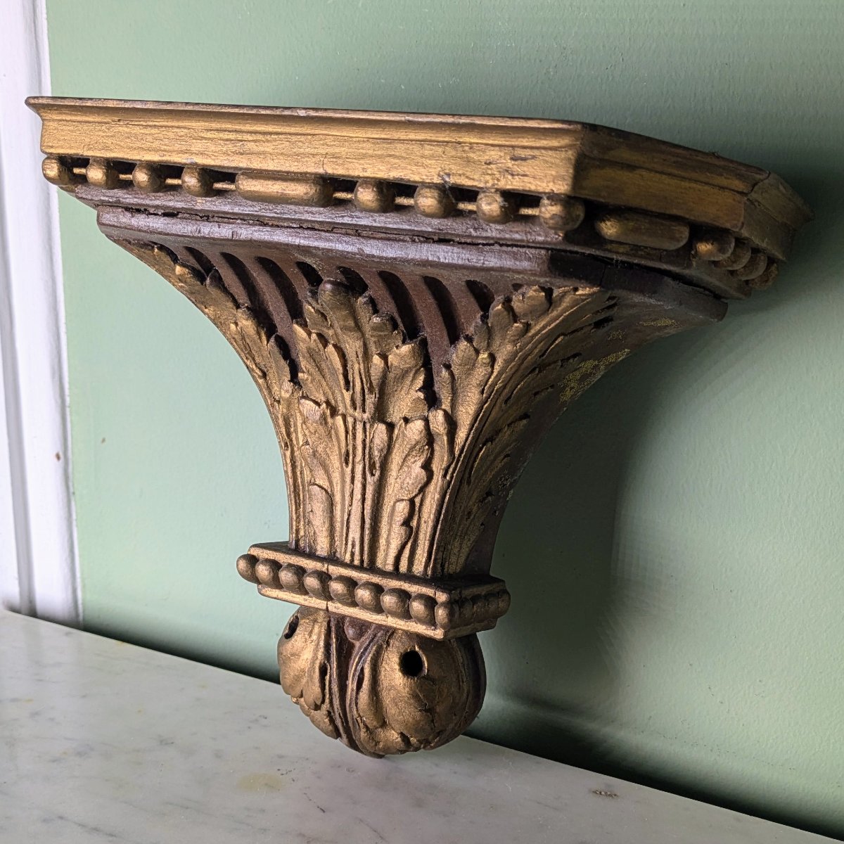 Travail de style Louis XVI -console d'applique à suspendre - bois doré-photo-3