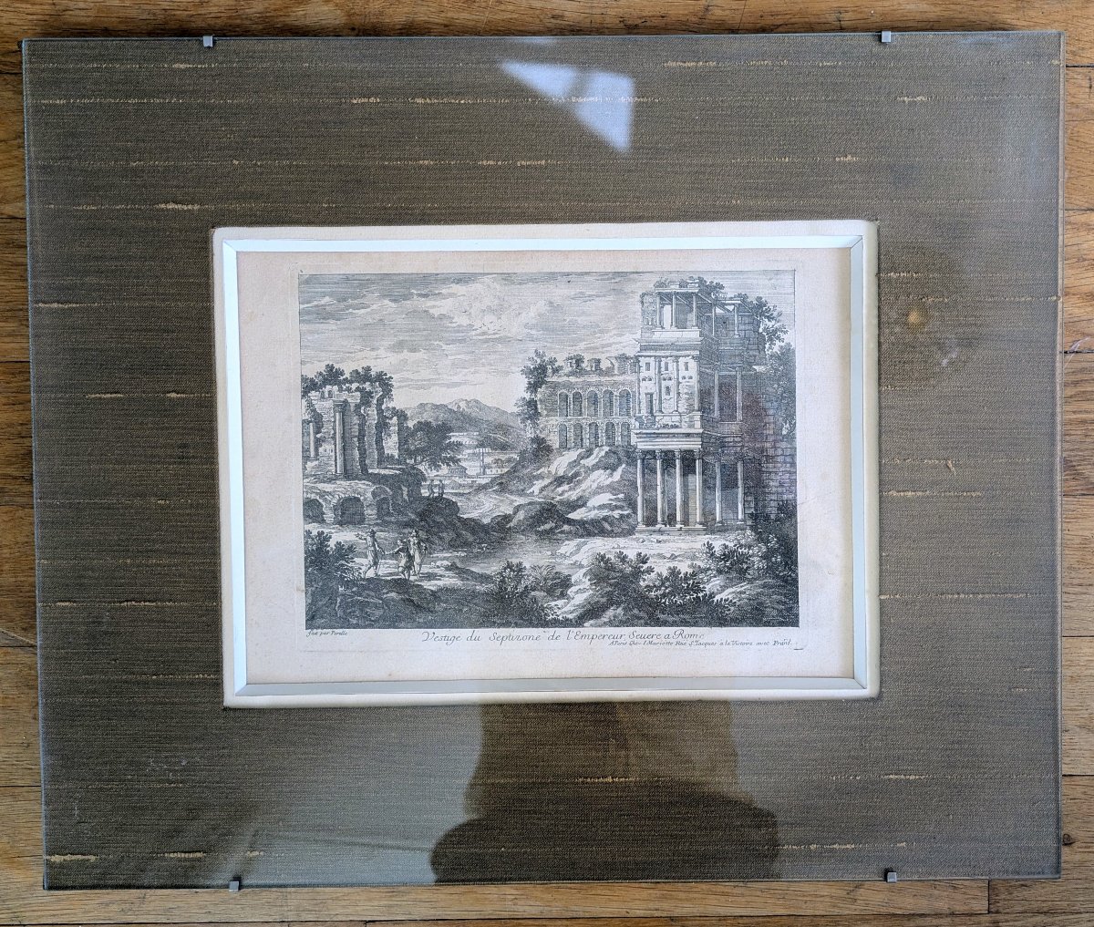 Perrelle, graveur - deux vues de ruines antiques - encadrement moderne-photo-3