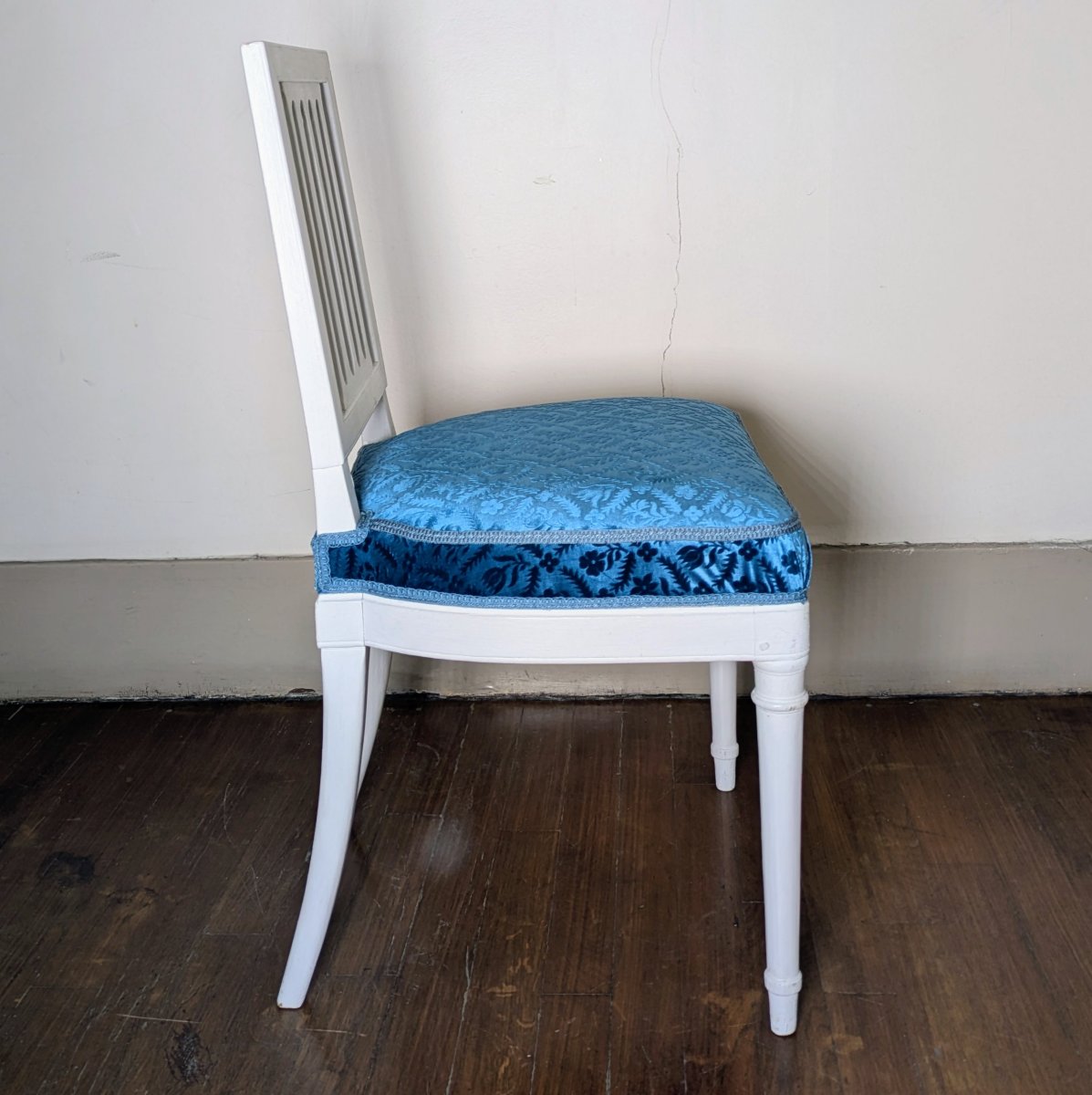 Georges Jacob - chaise en bois laqué du modèle de l'Assemblée Nationale - velours de soie -photo-4