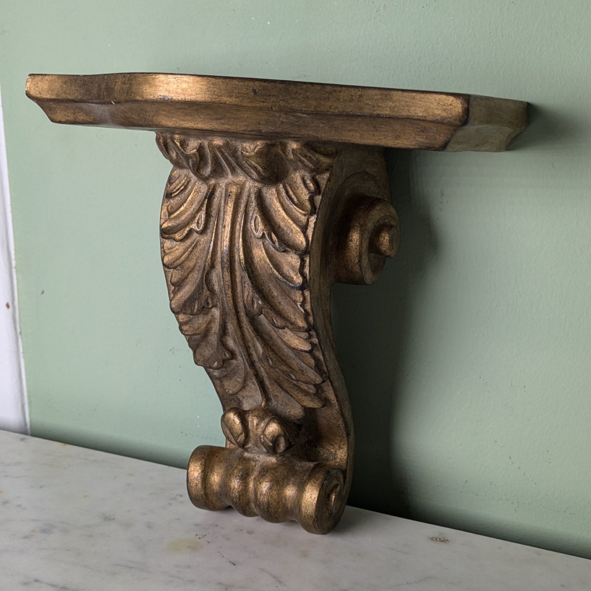 Louis XVI-style Piece—wall-mounted Console Table—gilded Wood-photo-3