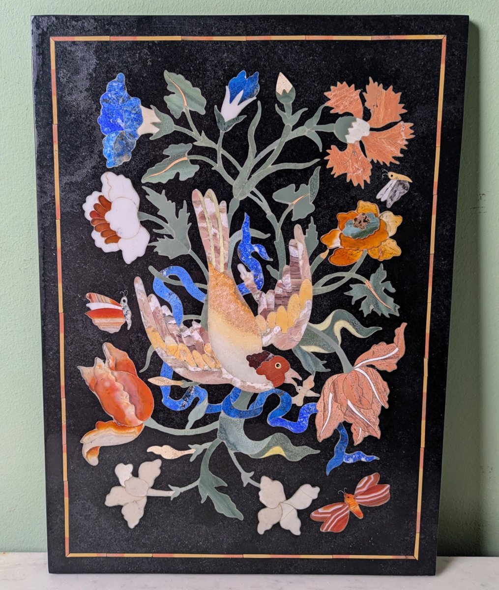 Italy, Modern Work—a Pietra Dura Plaque Or Panel In The Renaissance Style-photo-4
